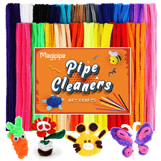1000PCS Pipe Cleaners Bulk, 10 Color Chenille Stems Craft Supplies for Kids Crafts Projects and Home Decorations (12inch×6mm
