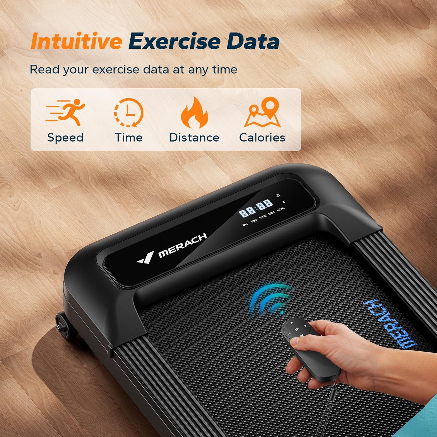 MERACH Walking Pad Treadmill with 9% Auto Incline, 2.5HP Quiet Under Desk Treadmills for Home & Office, Portable Small Treadmill with Magnetic Remote Control, APP, 3 Preset Programs