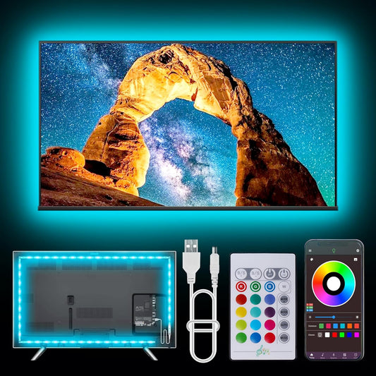 Led Lights for TV for 32-80 Inch, 20ft TV Led Backlight, RGB Led Strip Lights Music Sync Color Changing, USB Light Strip with Remote, App Control Led Lights for Bedroom, Gaming Accessories