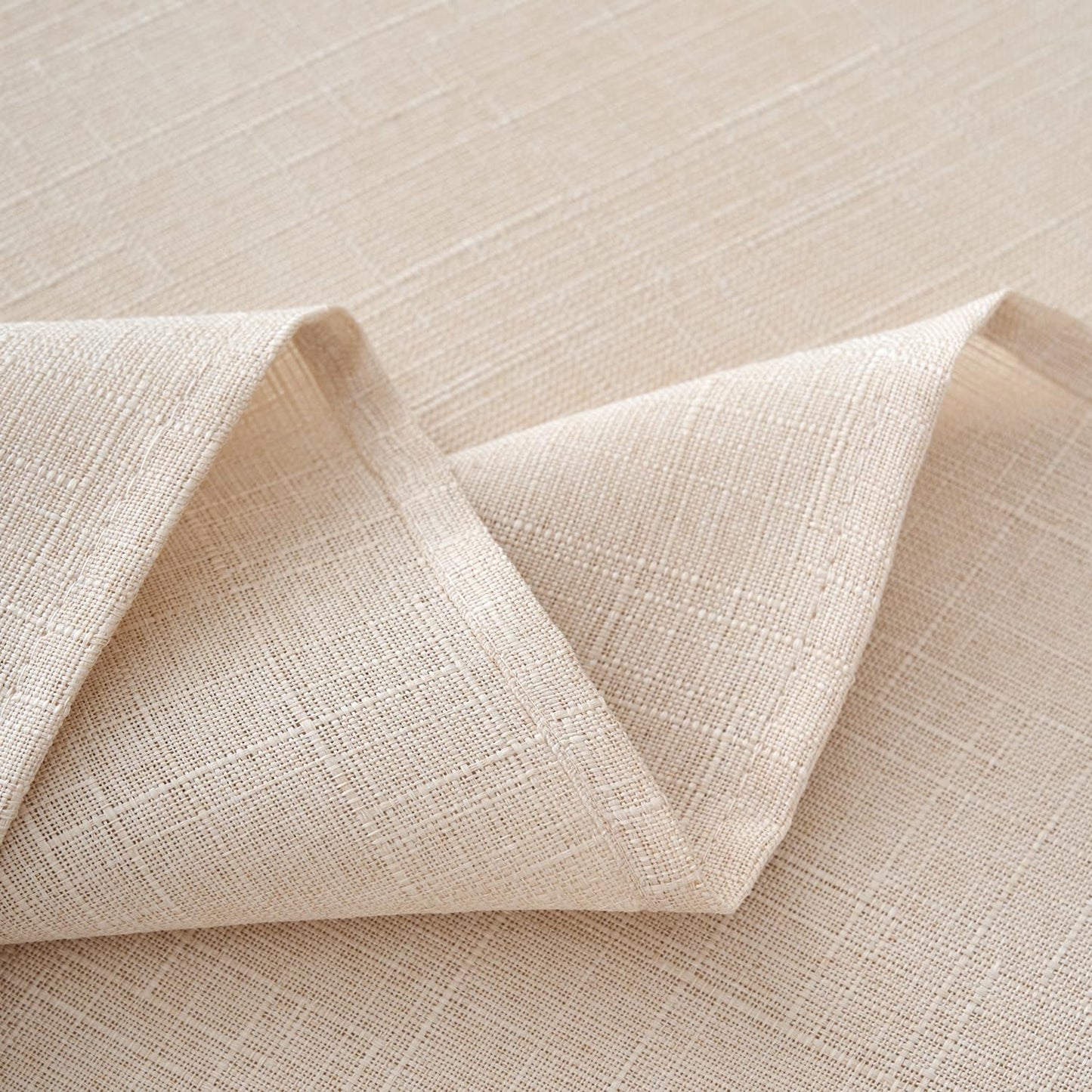 NLMUVW Square Linen Tablecloth Textured Table Cloth Water Resistant Farmhouse Burlap Rustic Table Cover for Kitchen Dining Café, Champagne, 48 x 48 Inch