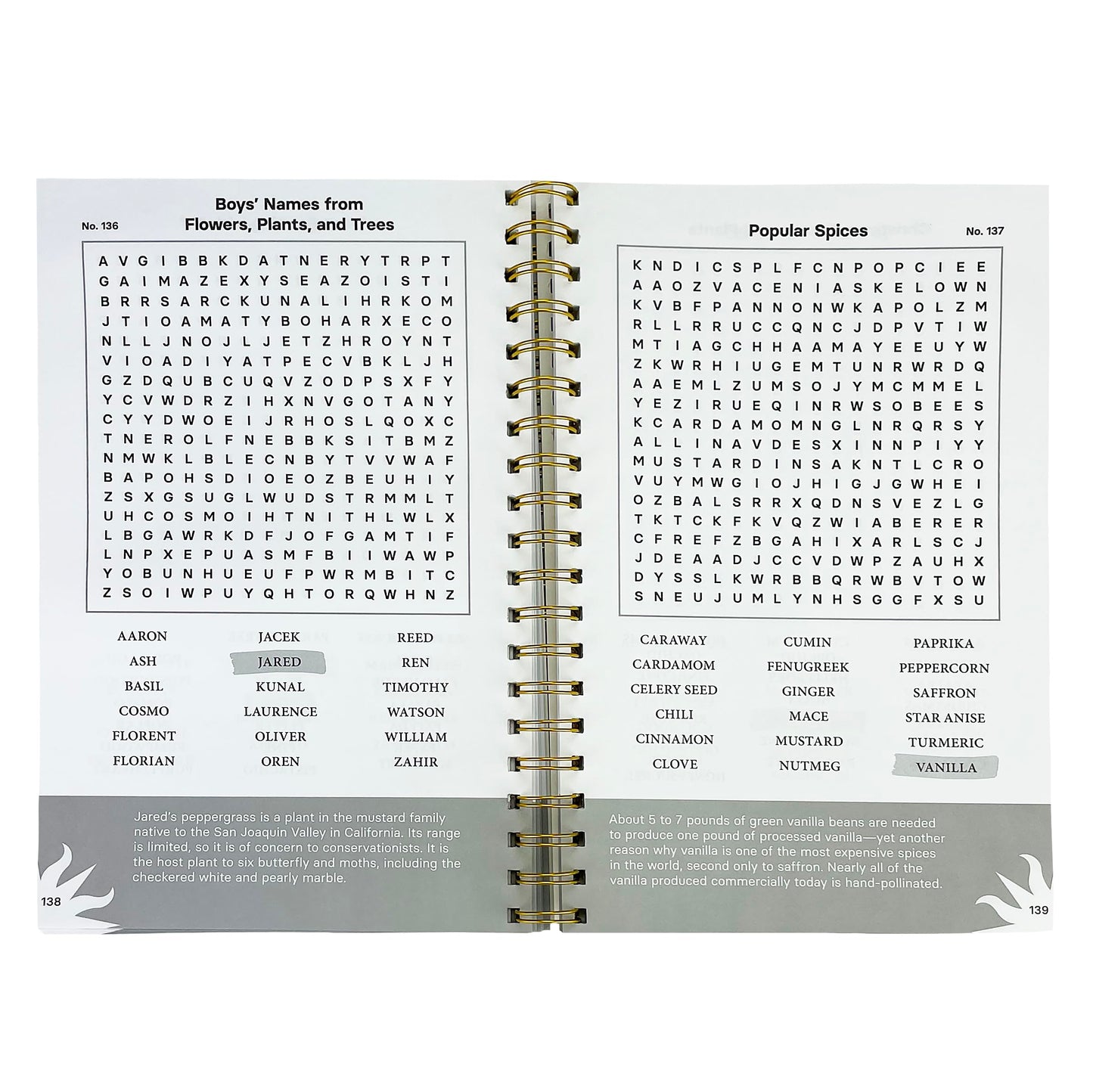 Smithsonian Word Search Gardens & Plants - Beautiful Botanicals Spiral-Bound Puzzle Multi-Level Word Search Book for Adults Including More Than 200 Puzzles (Brain Busters)