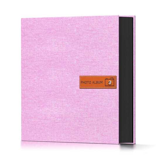 popotop Photo Album 4x6 200 Pockets Photo with Label, Linen Hardcover Photo Albums for Wedding Gifts Baby Memory Travel Anniversary Brithday School, Picture Book with Horizontal & Vertical Photos