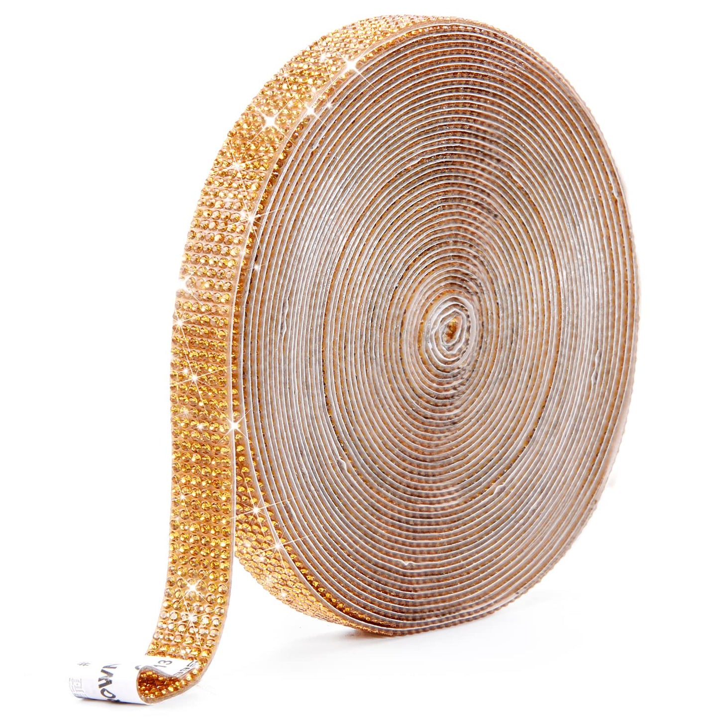 Self Adhesive Crystal Rhinestone Ribbon Rhinestone Strips, 3 Yards DIY Diamond Bling Ribbon Stickers Rhinestone Tape Roll with 2 mm Rhinestones for Crafts Phone Car Decorations(Silver, 0.51 Inch)