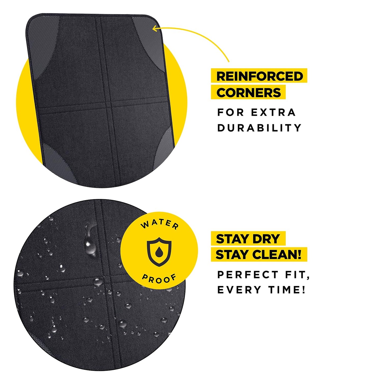 lebogner Car Seat Protector for Baby and Child – Non-Slip, Thick Padded Cover with 2 Mesh Pockets – 1 Pack