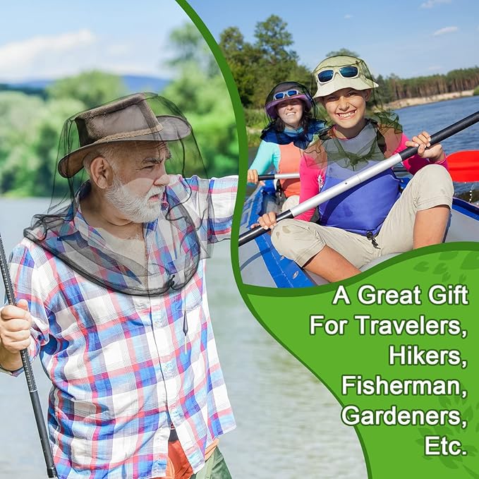 Hestya 4 Pack Mosquito Face Mesh Net Protecting Net for Outdoor Hiking Camping Climbing Mosquito Fly Insects Preventing (Stylish Colors)