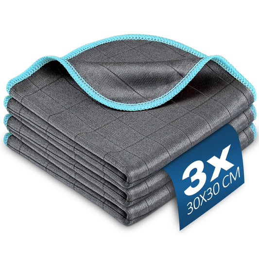 Streak Free Miracle Cleaning Cloth Easy Clean Pack of 8-12" x 16" Microfiber Dish Cloths Glass Polishing Lint Free for Kitchen Mirrors Wine Car