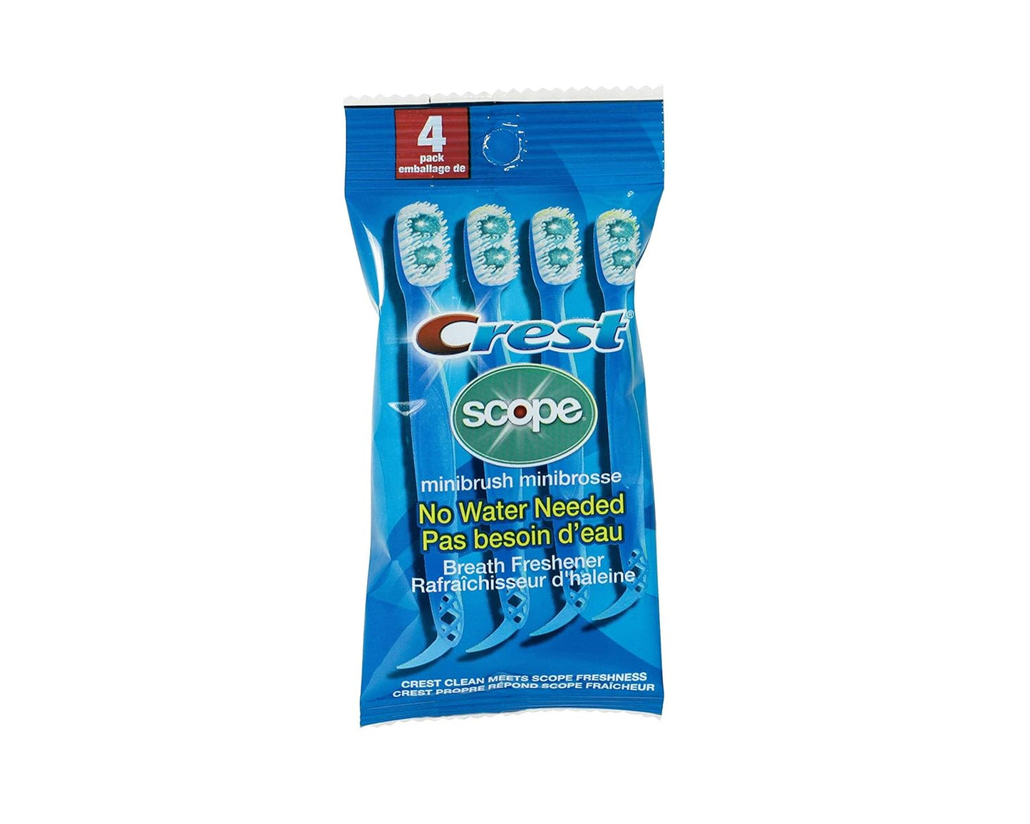 Crest Scope | Mini Brushes-Disposable Toothbrushes with Toothpaste and Pick For Work or Travel (4 count, 6 pack (24 brushes))