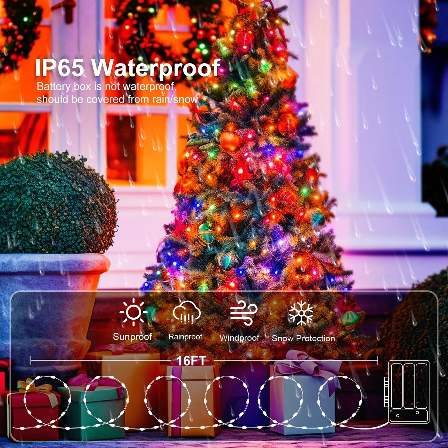 AIKEI Led Fairy Light Battery Operated, 50LED 16FT String Lights Copper Wire Starry Fairy Lights (Multi-Colored, 1Pack)