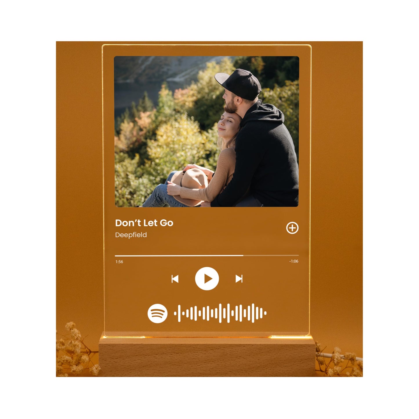 Custom Music Plaque - Personalized Acrylic Song Plaque/Glass Album Cover/Present for Girlfriend - Customized Music Sign - Long Distance Gifts - Couple Present for Her/Him/Boyfriend