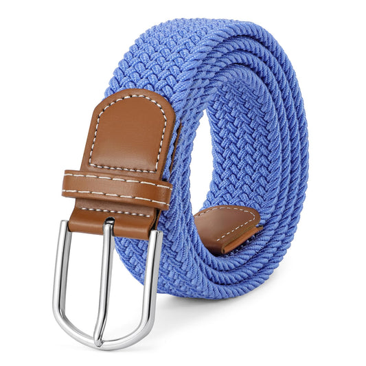Elastic Braided Belt Mens Golf Belts No-Hole Design Lightweight Breathable Woven Stretch Belt for Golf Casual