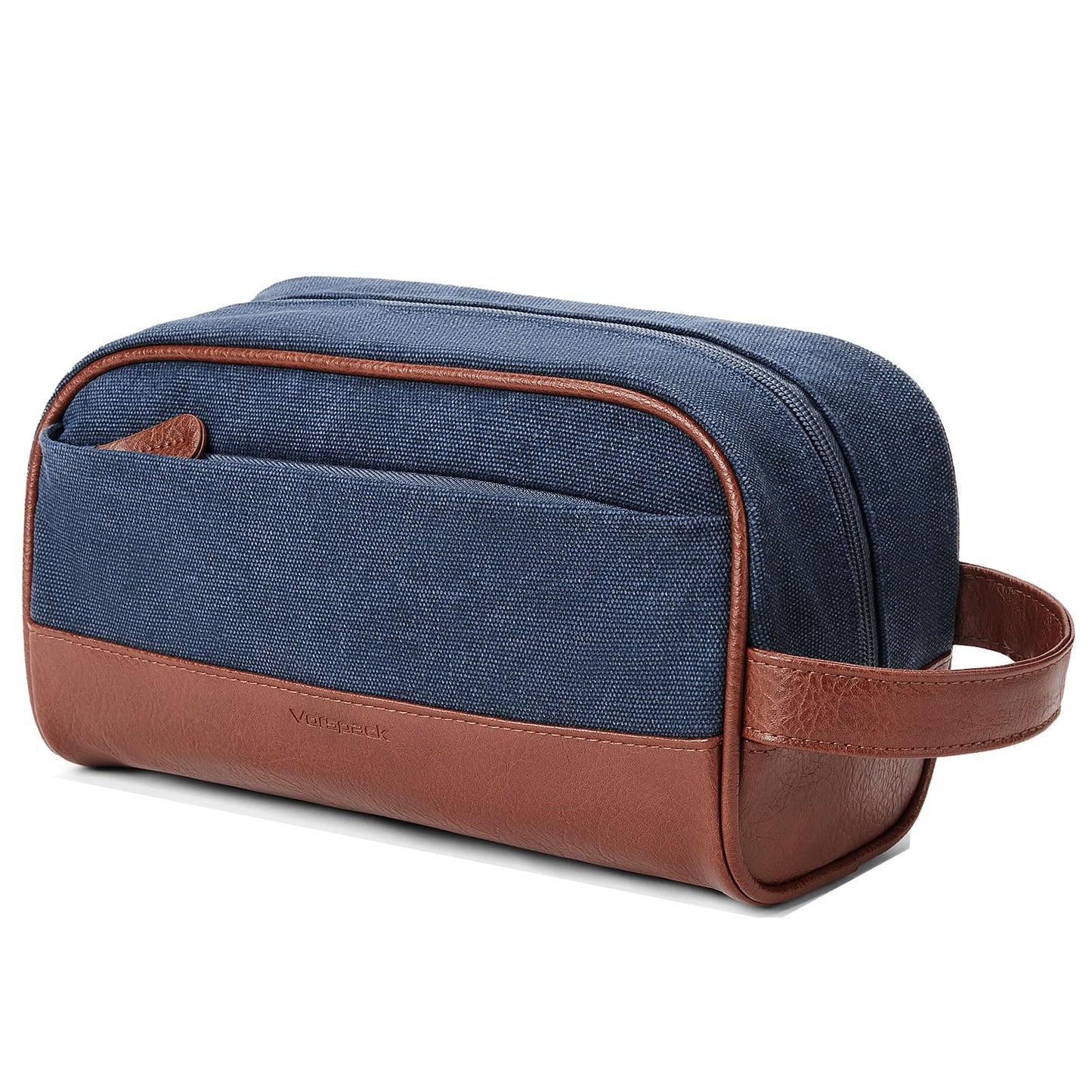 Vorspack Travel Toiletry Bag - Canvas Toiletry Bag for Men Water Resistant Skincare Bag Dopp Kit for Bathroom Toiletries Accessories Gifts - Black