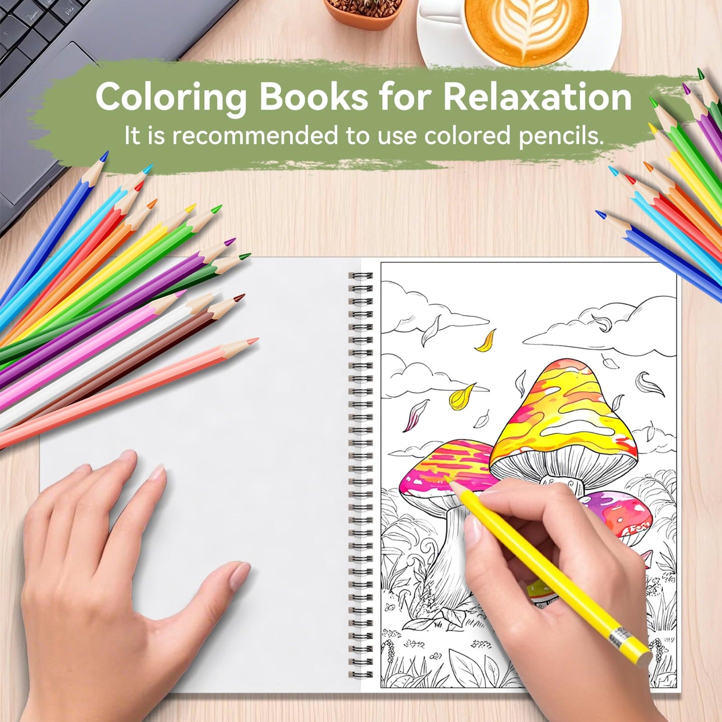 69 Calming Patterns Adult Coloring Books for Women Relaxation 3 Pack Large Print Mandala Animal Mushroom Spiral Bound Stress Relief Color Book for Adults and Teens to Relax and Relieve Anxiety