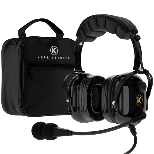 KA-1 General Aviation Headset for Pilots - Mono and Stereo Compatibility, Passive Noise Reduction, Noise Canceling Microphone, Gel Ear Seals, Adjustable Headband & Headset Bag