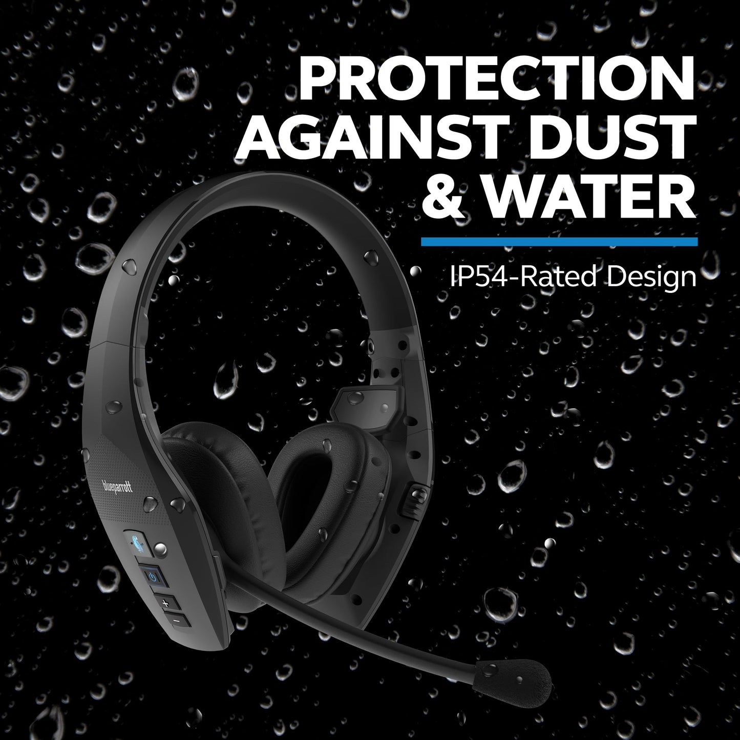 BlueParrott S650-XT Bluetooth Wireless Headphones 96% Noise Canceling Over Head Trucker Headset with Mic, 2-in-1 Convertible Stereo to Mono with ANC, IP54-Rated Protection, 36 hrs. Talk Time, Black