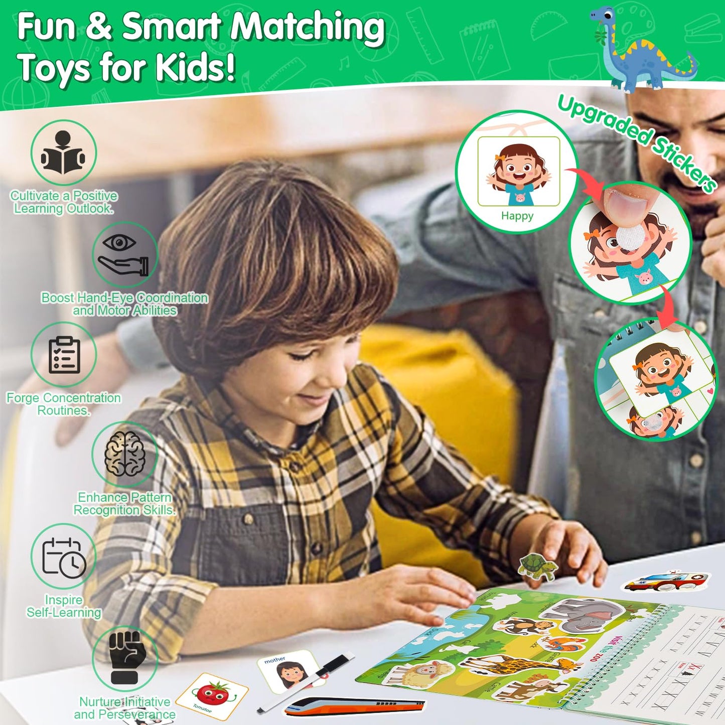 NASHRIO Montessori 24 Themes Busy Book for Toddlers 3-5, Engaging Preschool Learning Activities for Home School Travel – Educational Toy for 3-6 Year Old Boys & Girls