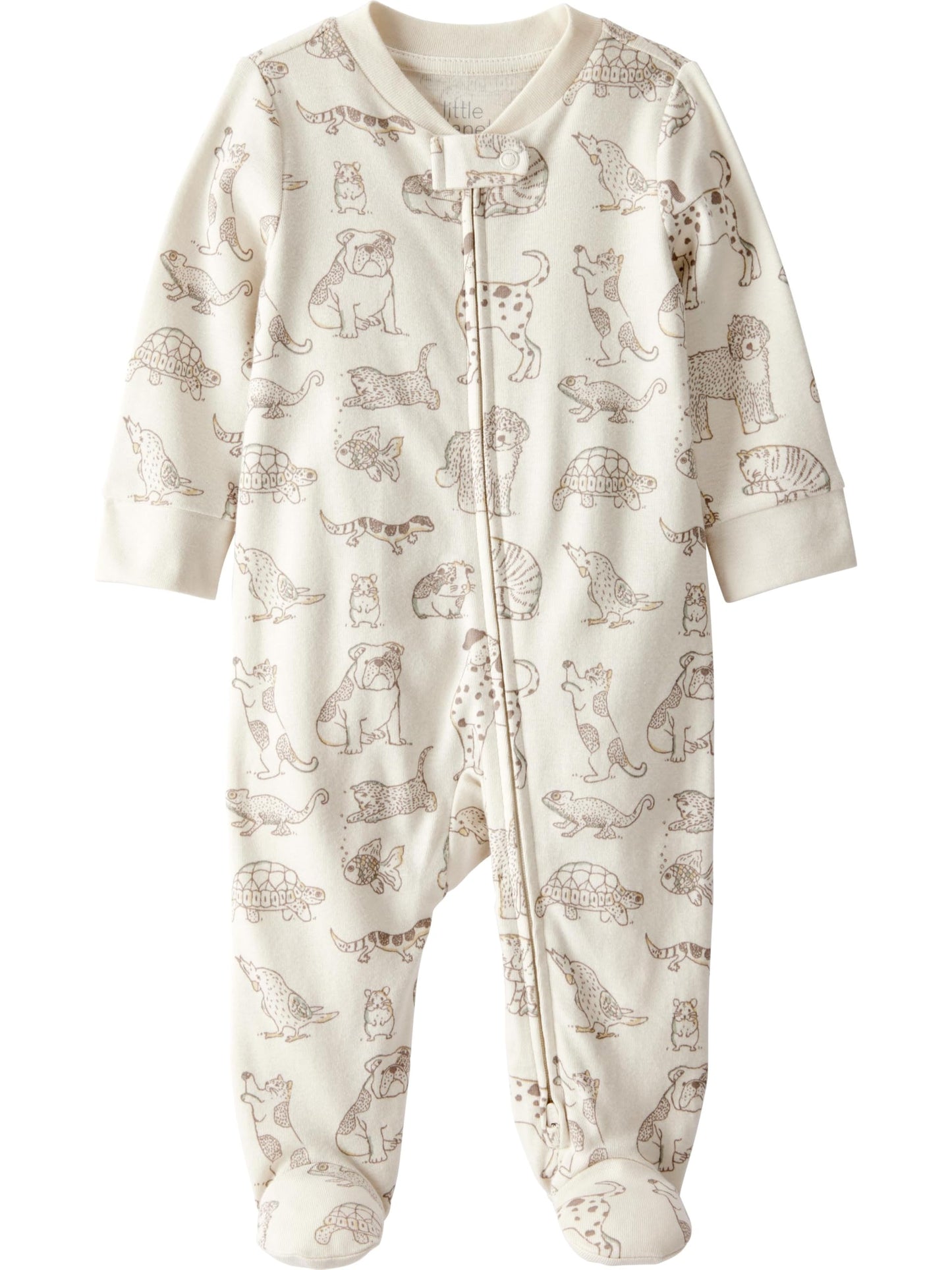 little planet by carter's Baby Sleep and Play made with Organic Cotton, Animal Print, 6M