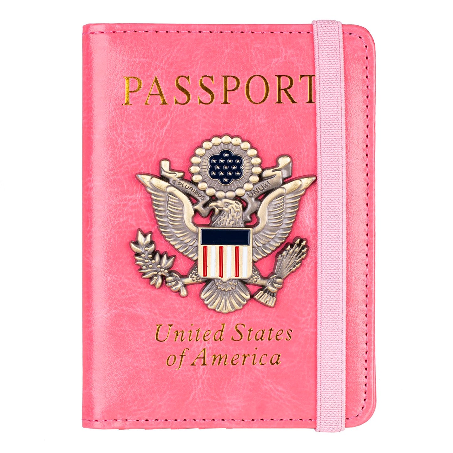 TOURSUIT RFID Passport and Vaccine Card Holder Combo, Travel Document Case Cover, Leather Wallet Organizer Women with Vax Vaccination Protector Slot (Rose Gold)