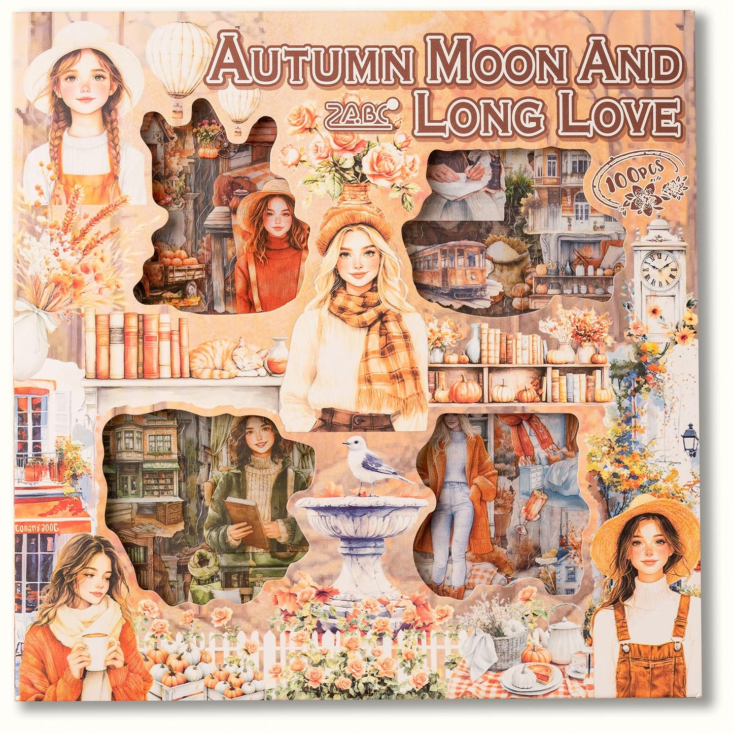 Season Scrapbook Stickers Set, Summer Junk Journal Supplies, 100 Sheets PET Transparent Sticker for Adults, Pre Cut Scrapbooking and Journaling for Women, Decorative DIY Arts Crafts