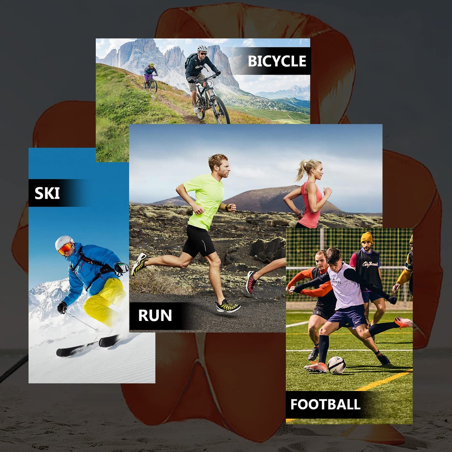 Nusogon Running Speed Training, 56 inch Speed Drills Resistance Parachute Running Sprint Chute Soccer Football Sport Speed Training(Orange)