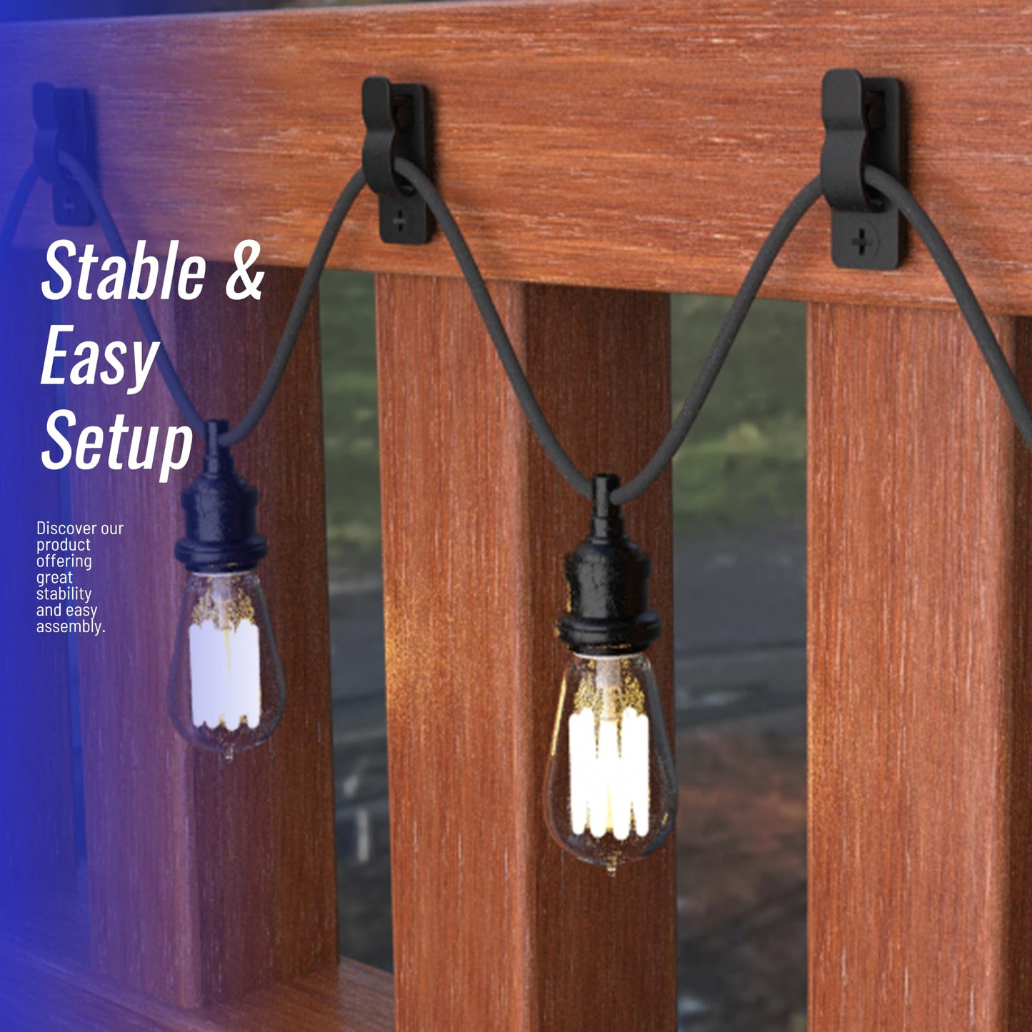 AFFAVON 80Pack Outdoor String Light Clips Screw-in Hooks,Weatherproof Cable Hangers and Clips for Hanging Fairy Lights for Christmas, Festival,Patio, and Fence Decorations