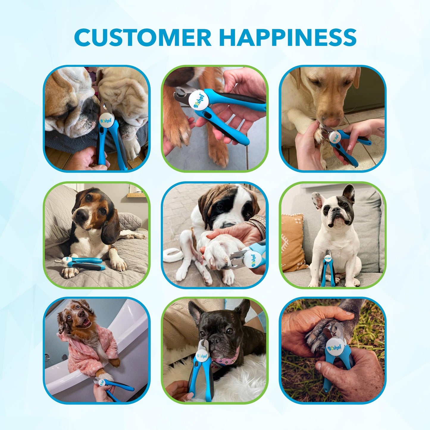 Dog Nail Clippers and Trimmer by Boshel - with Safety Guard to Avoid Over-Cutting Nails & Free Nail File - Razor Sharp Blades - Sturdy Non Slip Handles - for Safe, Professional at Home Grooming