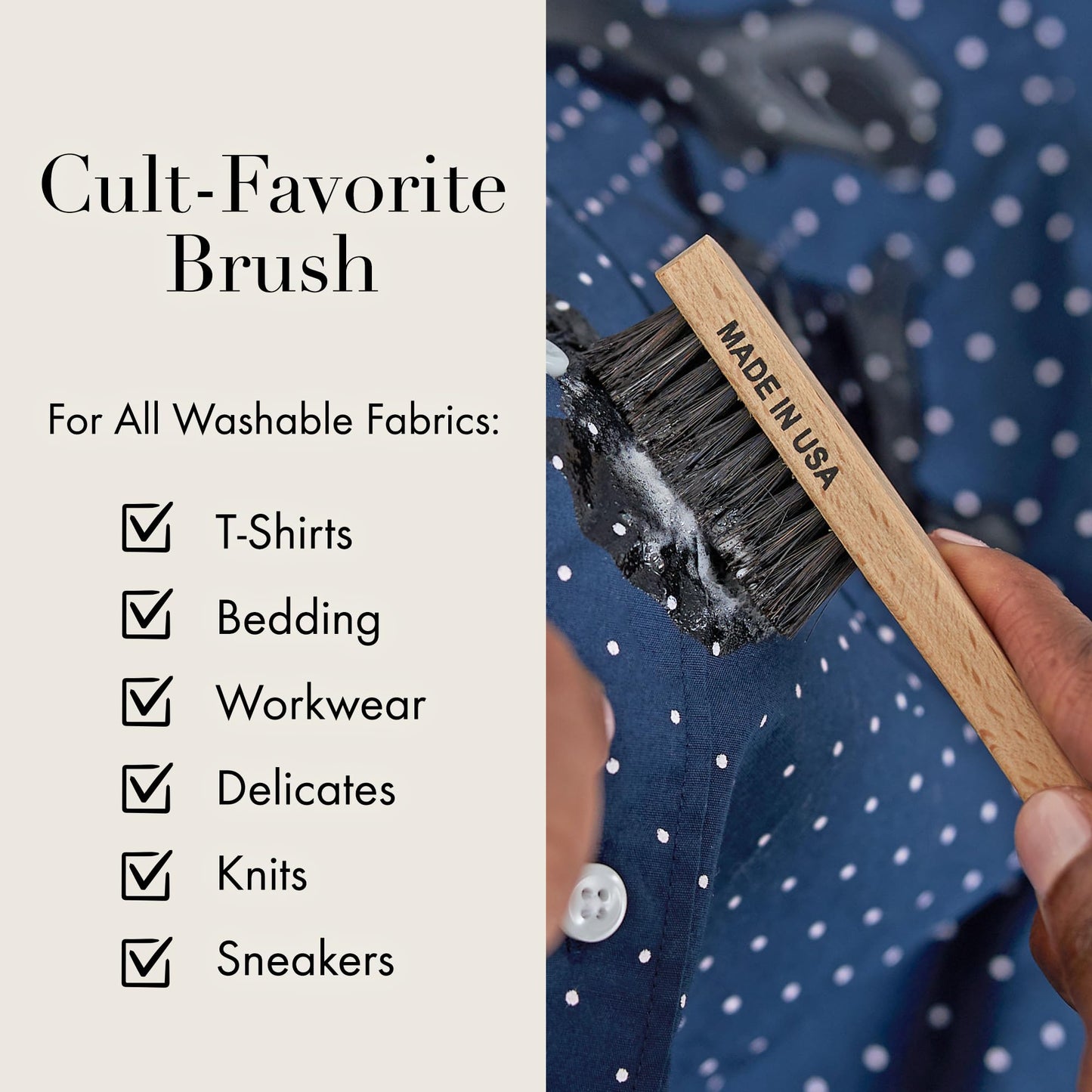 The Laundress Stain Brush, Laundry Brush for Stain Removal, Stain Brush for Clothes, Small Brush for Cleaning Small Spaces, Home Cleaning