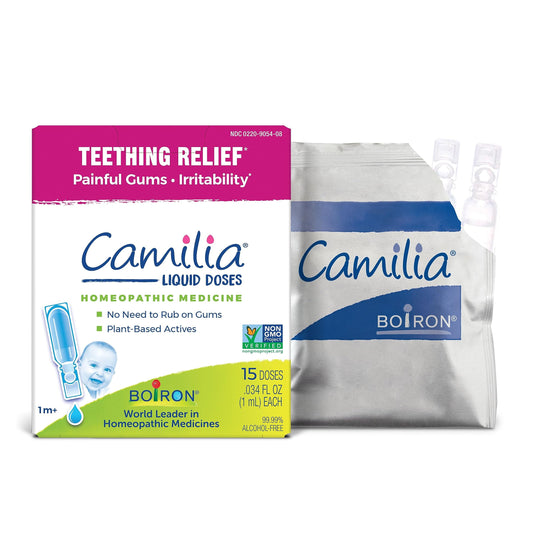 Boiron Camilia Teething Drops for Daytime and Nighttime Relief of Painful or Swollen Gums and Irritability in Babies - 30 Count