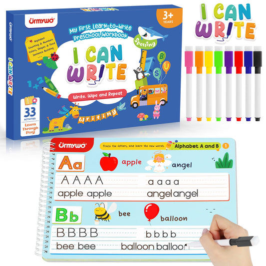 Preschool Learning Activities - Tracing Activity Books for Kids Ages 3-5 - Preschool Kindergarten Workbooks Age 3-4 - Toddler Handwriting Practice Alphabet Learning Educational Toys Gifts for Kids
