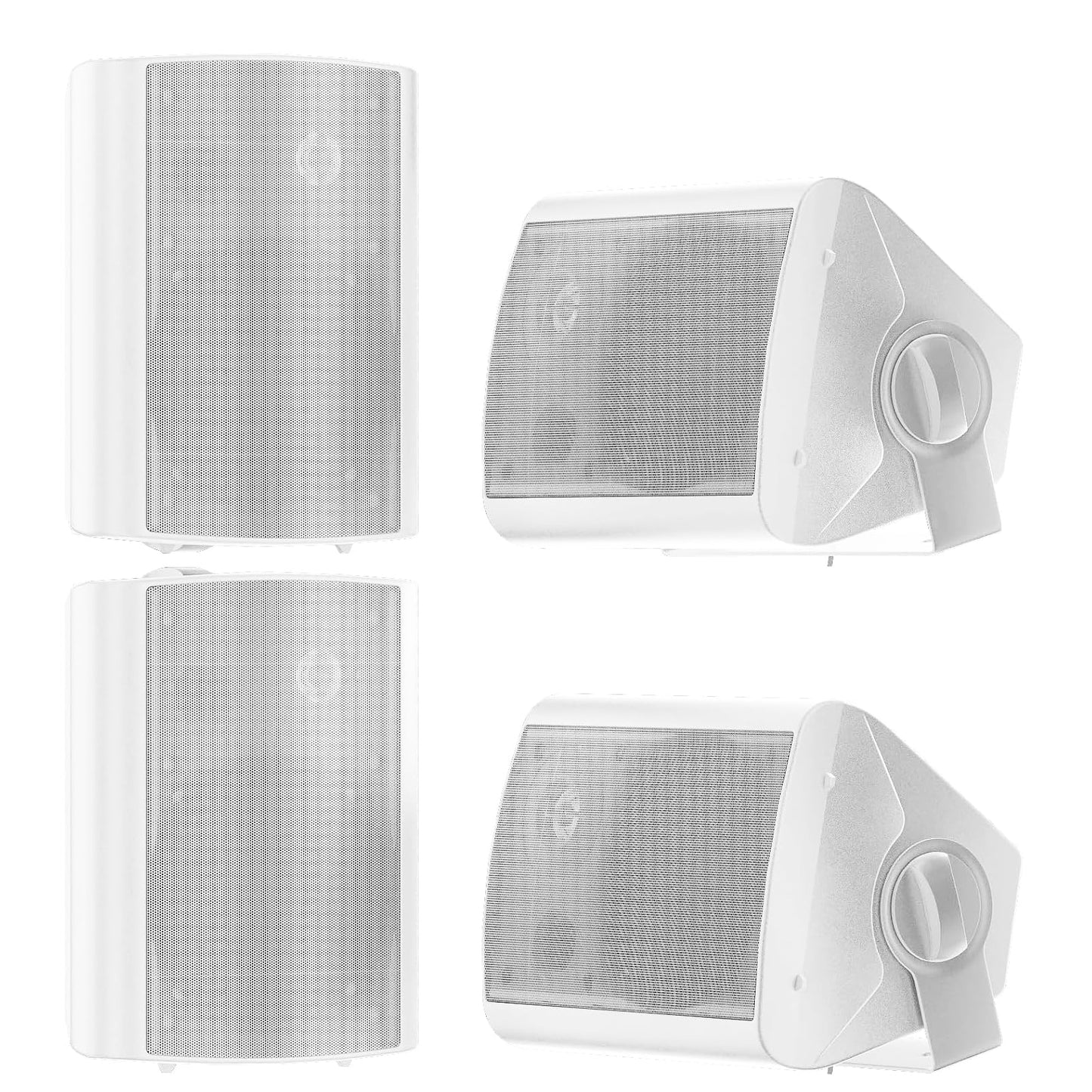 STUDIOFINIX 5.25 Inch 600W Passive Wall Mount Speakers Weather Resistant Indoor Outdoor Speakers for Patio Garage Home,2 Pairs (White)