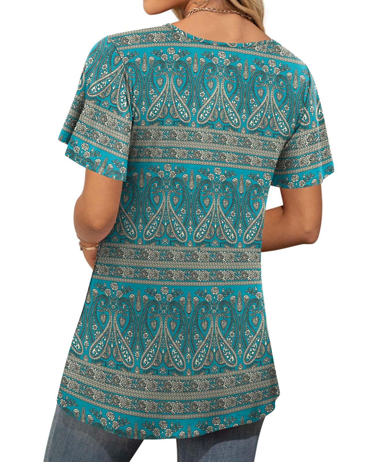 Anymiss 2025 Womens Spring Tunic Tops Summer Casual Dressy Short Sleeve Loose Fit T Shirts 2XL