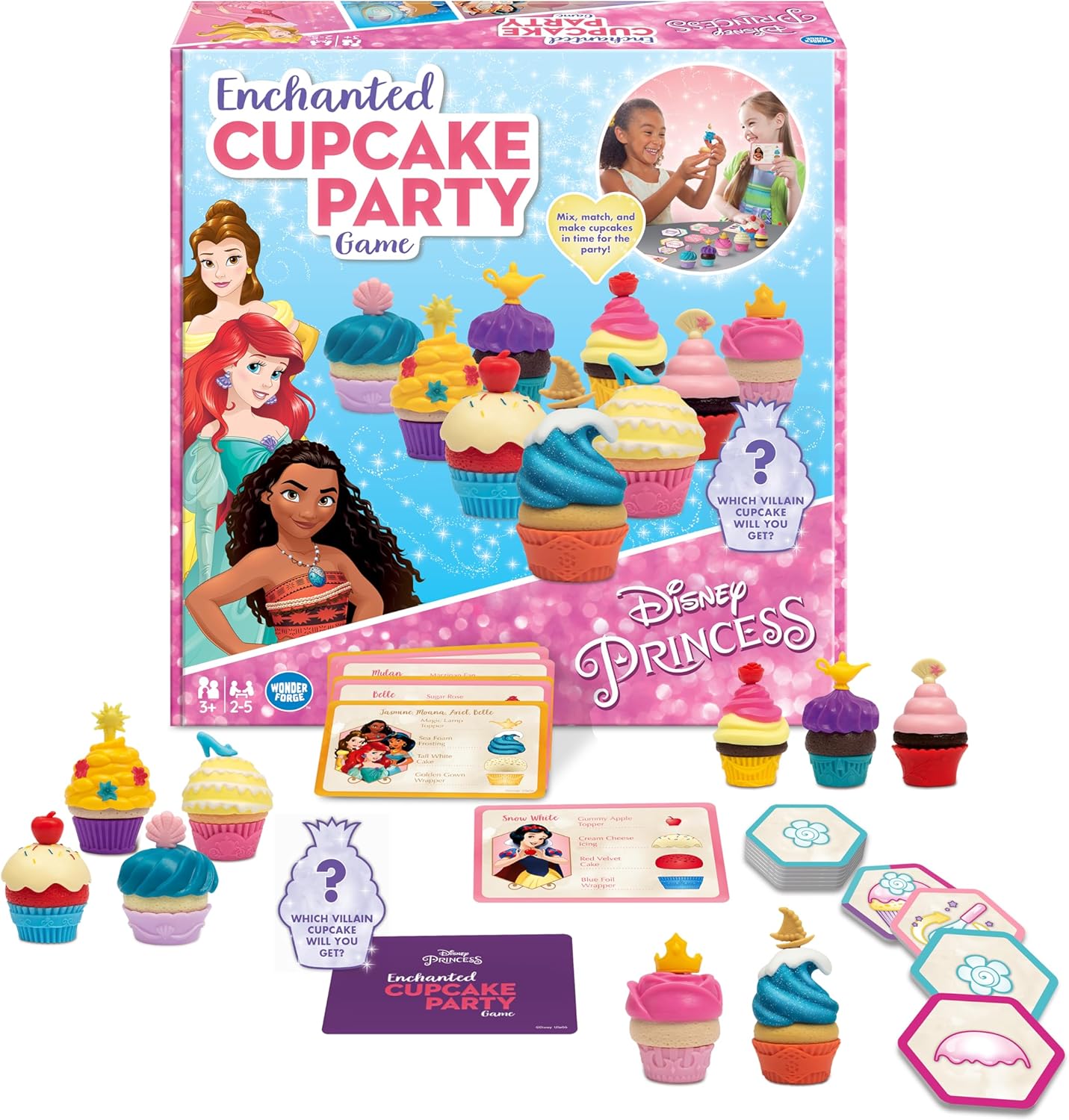 Wonder Forge Disney Princess Enchanted Cupcake Party Game - Exciting Matching Game | Fun for Kids & Adults | Ideal for Disney Princesses Enthusiasts | Two Game Modes | Gaming Experience