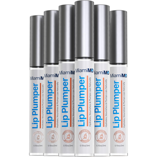 Lip Plumper (3ml) Premium Lip Gloss for Women - Lipgloss for Hydrating and Nourishing Lips - Lip Gloss Plumper Gloss with Collagen and Vitamin E - Lip Plumper Gloss for Volume and Soften Lips - 6 Pack