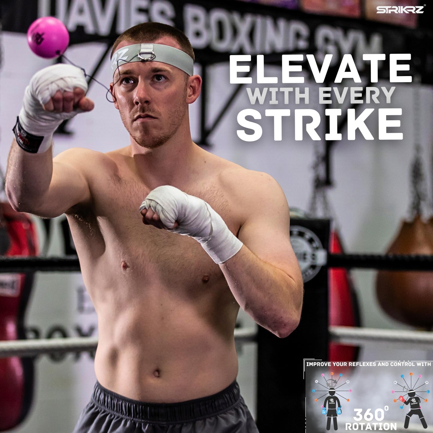 STRIKRZ Boxing Reflex Ball Boxing Training | Boxing Game | Punching Ball | Boxing Ball | Boxing Trainer | Boxing Speed Ball | Hand Eye Coordination Training | Punch Ball