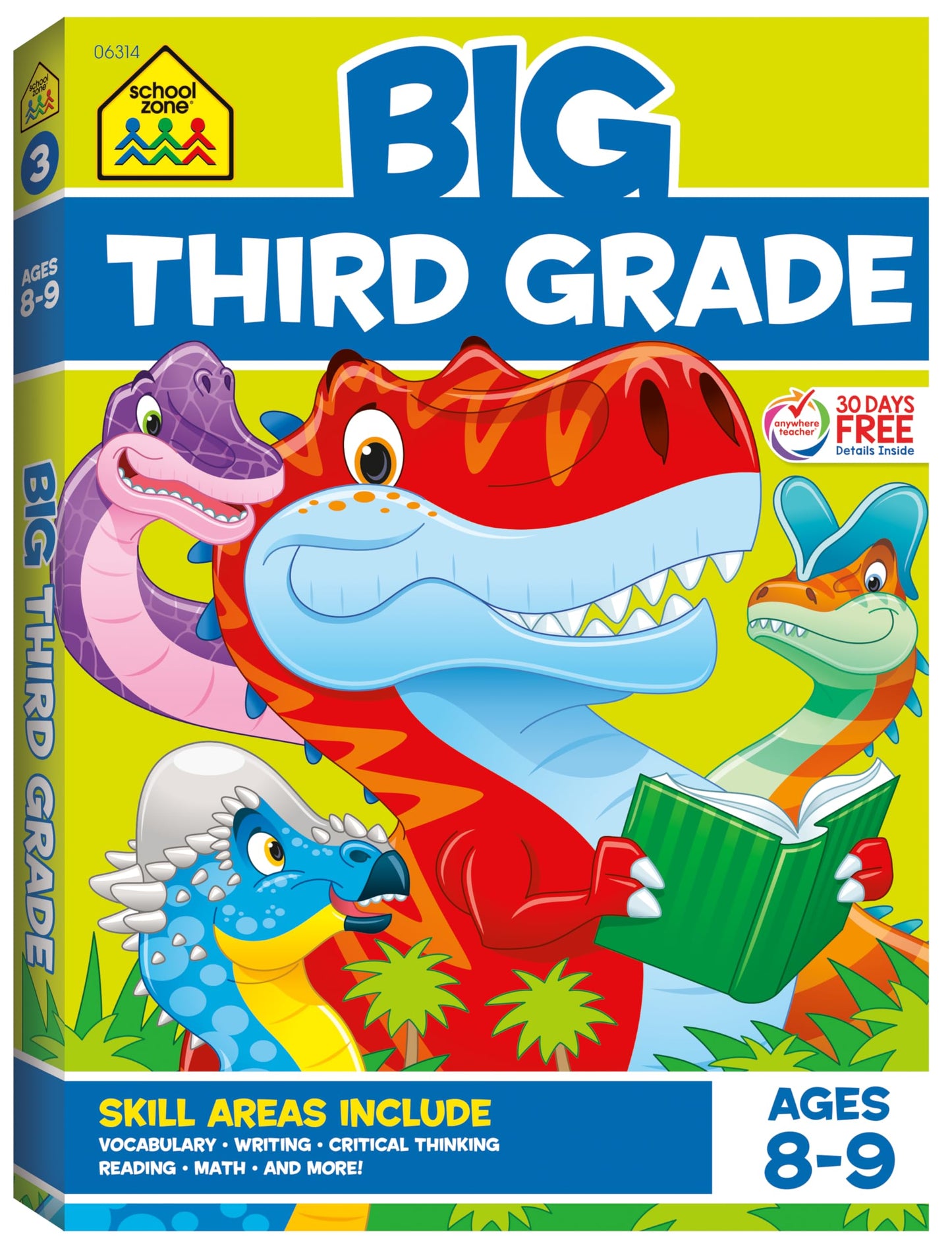 School Zone Big Third Grade Workbook: 320 Pages, 3rd Grade, Reading, Writing, Math, Science, History, Social Science, Critical Thinking, Ages 8-9 (School Zone Big Workbook Series)