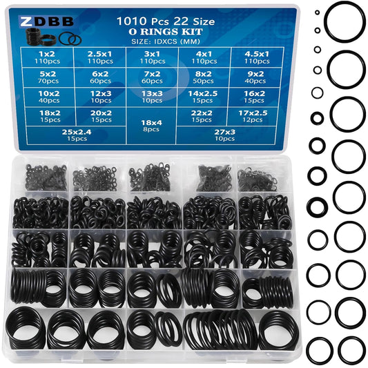 595 Pcs Automotive AC O Rings Kit, SAE and Metric Air Conditioning Orings Assortment Set for Car A/C Compressor and Professional Plumbing Faucet Seal Repair with 4 Pick & Hook (Green)