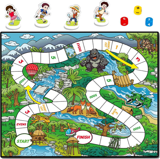 Math Games for Kids 5-7,Addition & Subtraction Game,Educational Learning Board Games for 1st Grade for Boys and Girls Ages 5 6 7 8,Classroom Travel Indoor Outdoor Dice Family Games