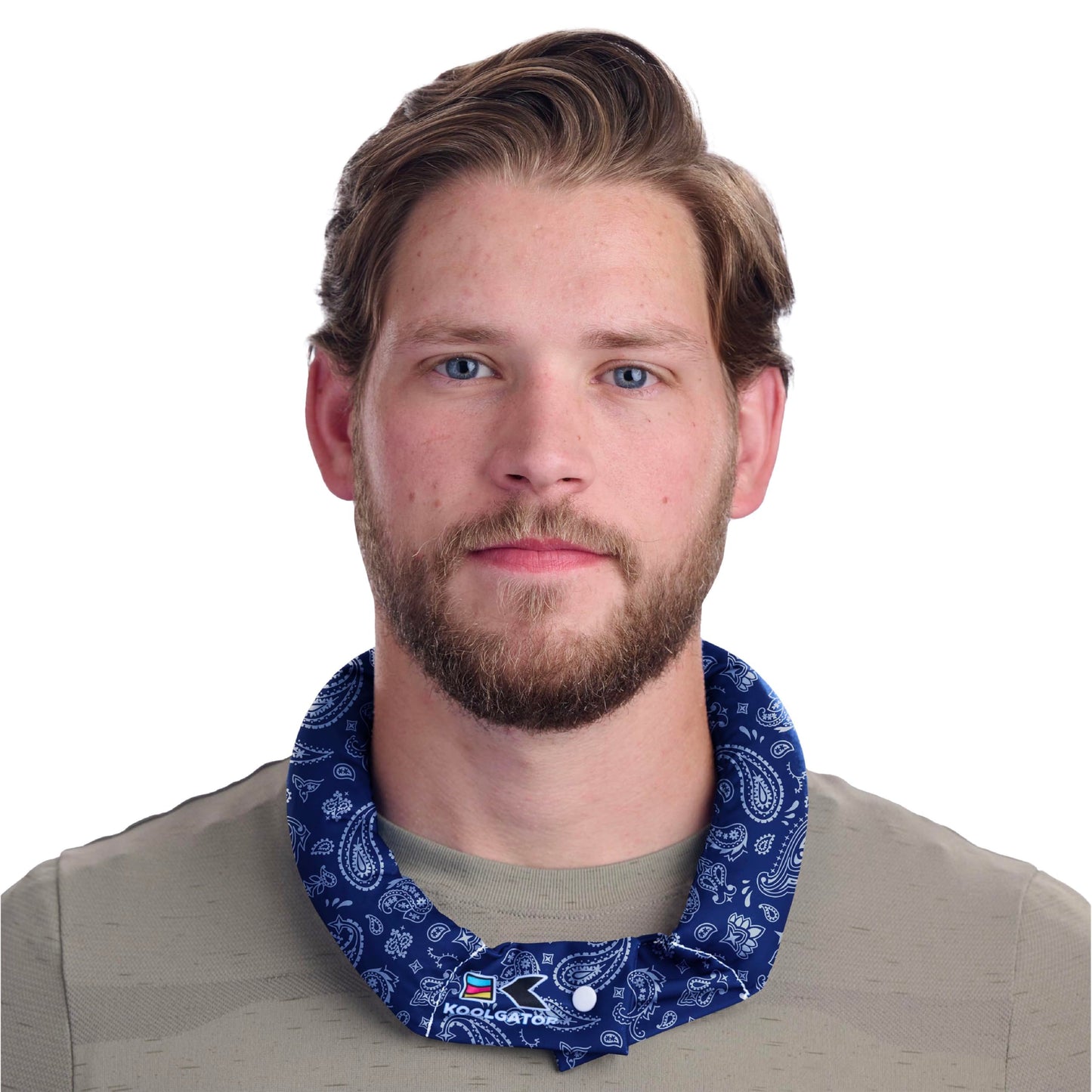 KOOLGATOR Evaporative Cooling Neck Wrap – Reusable Neck Cooler with Long Lasting Relief During Hot Weather Activities, Sports, & Outdoor Work, Blue Paisley, 1 Pack
