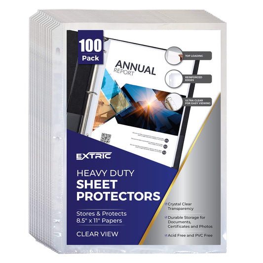 Sheet Protectors, 200 Count Clear Page Protectors for 3 Ring Binder, Top Loading Plastic Sleeves 8.5 x 11 inch