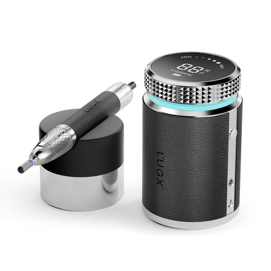 L'UGX Professional Nail Drill, Waterproof 35000RPM Brushless Nail Drill Machine, Rechargeable Nail Efile for Acrylic Gel Nails, Low Noise and Low Vibration, Black