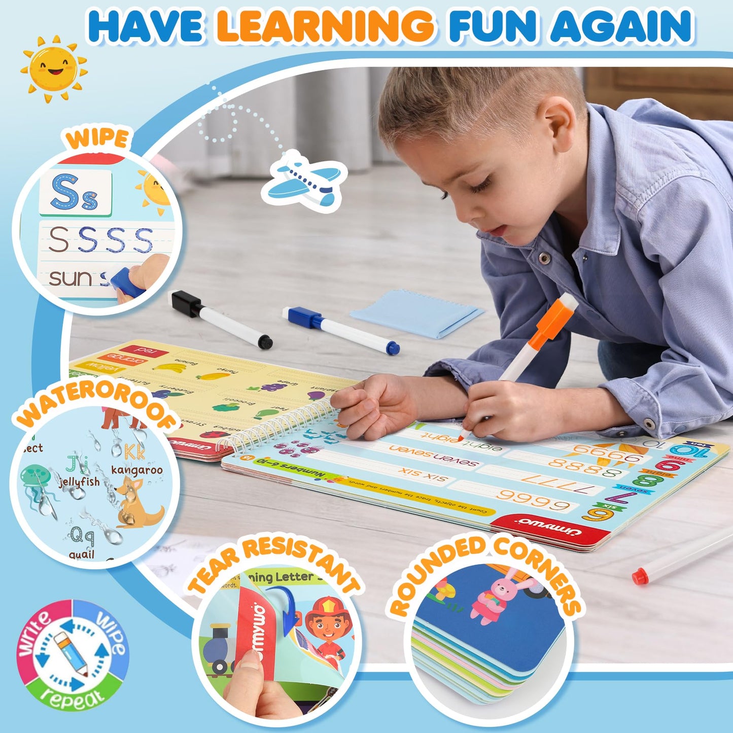 Preschool Learning Activities - Tracing Activity Books for Kids Ages 3-5 - Preschool Kindergarten Workbooks Age 3-4 - Toddler Handwriting Practice Alphabet Learning Educational Toys Gifts for Kids