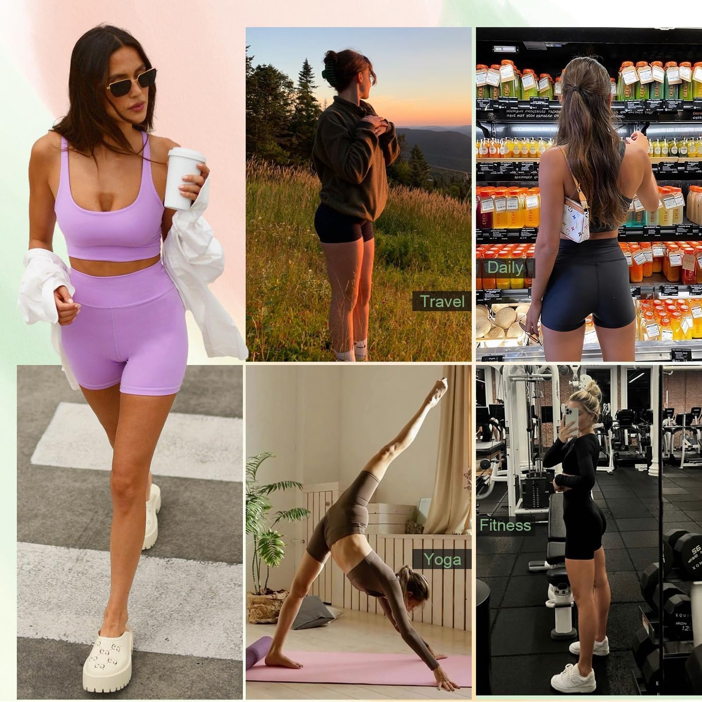 iaoja 3 Pack Biker Shorts for Women with Pockets- 5'' High Waisted Tummy Control Workout Yoga Black Running Shorts