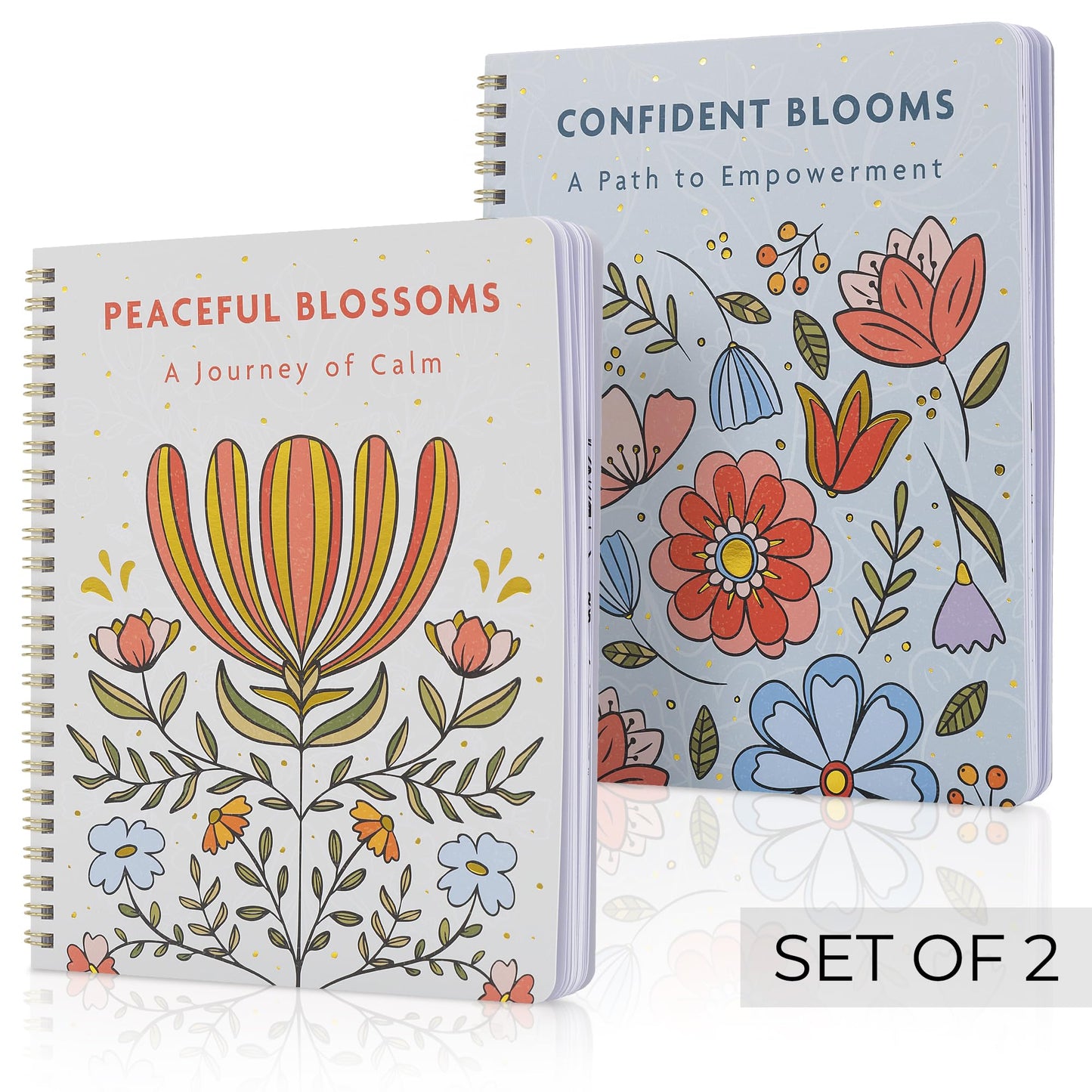 ZICOTO Beautiful Adult Coloring Book Set of 2 for Relaxation - Affirmation and Inspirational Books Making it a Great Gift - Perfect Stress-Relieving Books Fun to Color for Women