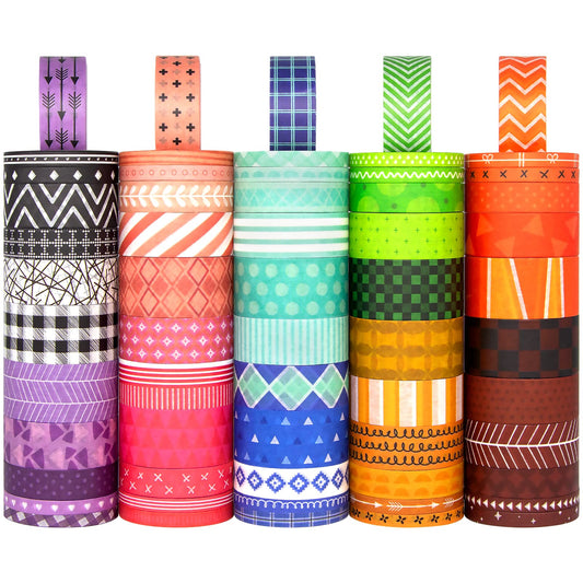 60 Rolls Washi Tape Set - Decorative Adhesive Masking Tape for Scrapbooking Supplies,DIY Crafts,Bullet Journals,Gift Wrapping,Party Decorations and Planners,Each Roll 5.4yd Total 328yd