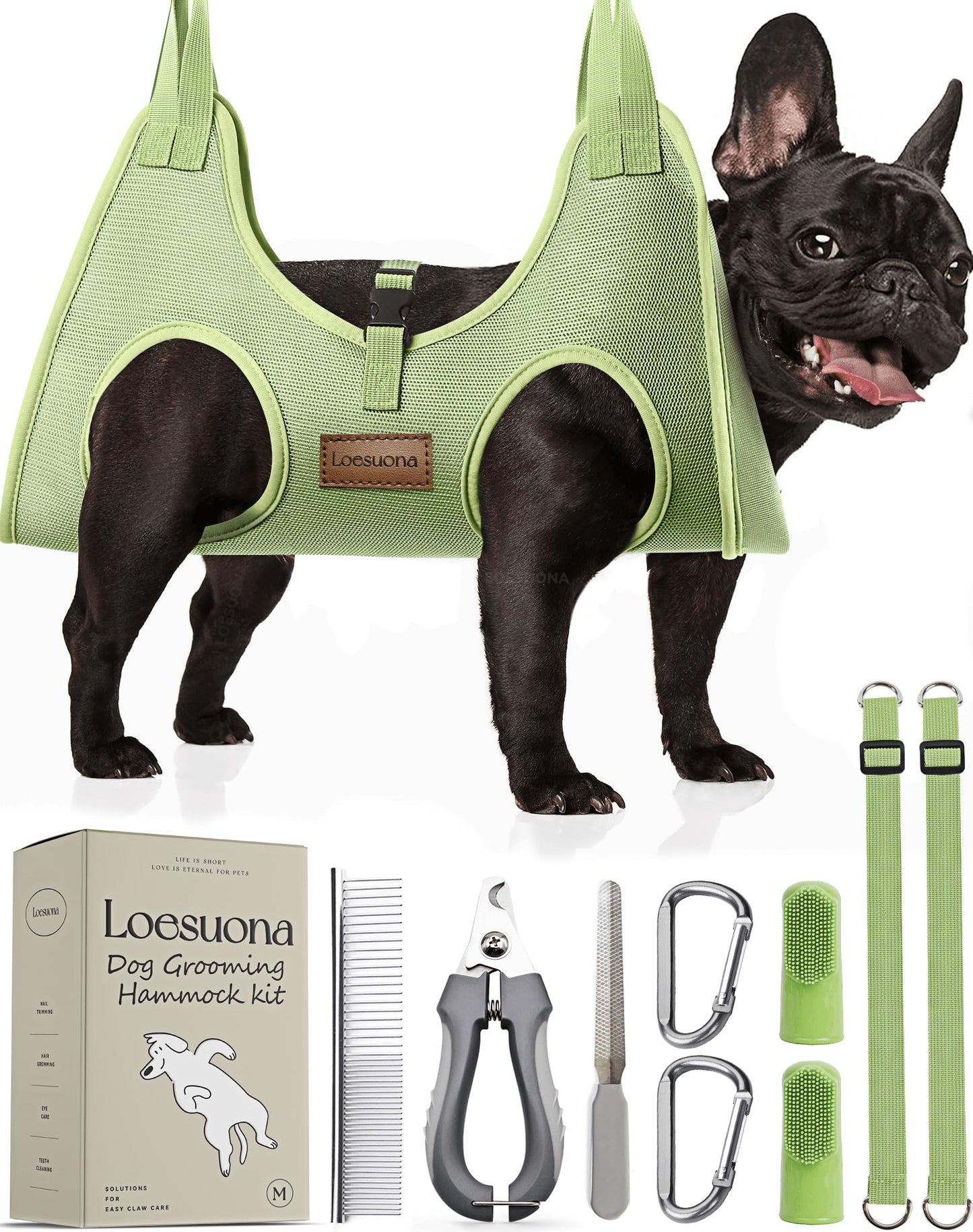 Loesuona Dog Grooming Hammock – for Dogs Cat Grooming Hammock,Dog Sling for Nail Trimming with Dog Nail Clippers for Small Dogs,Dog Hammock for Nail Trim,Dog Hanging Harness for Nail Trimming