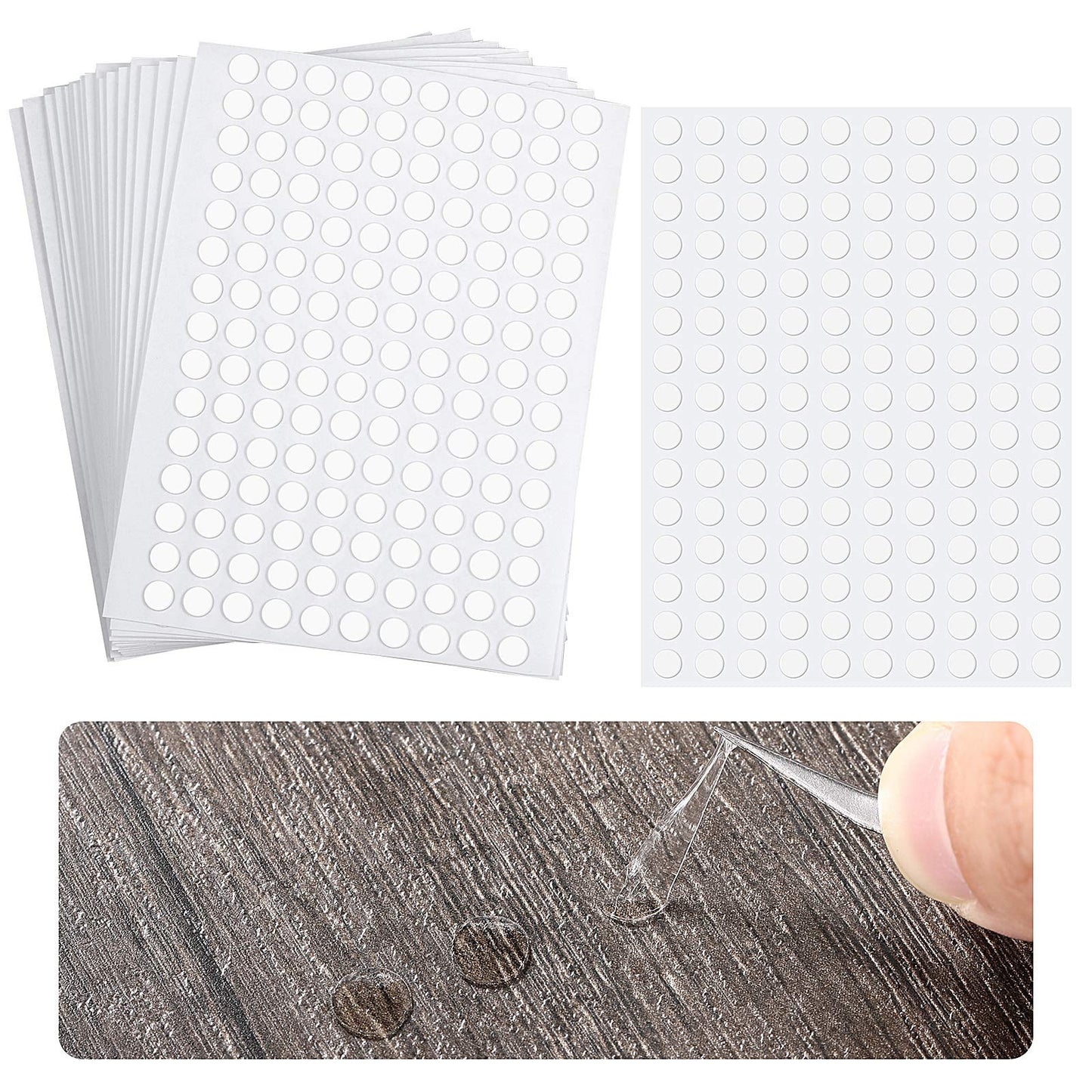 Zonon 500 Pcs Double Sided Adhesive Dots Clear Glue Point Tape Stickers Balloon Glue Round No Traces Strong Adhesive Sticker Waterproof Dot Sticker for Craft DIY Art Office Supply (0.79 Inch/ 20 mm)