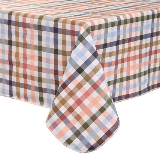 Heavy Duty Vinyl Tablecloth with Flannel Backing Waterproof Oil-Proof Plastic Table Cloth Stain-Resistant Wipeable Rectangle or Square Table Cover for Indoor and Outdoor (Color Checkered,54x54 Inch)