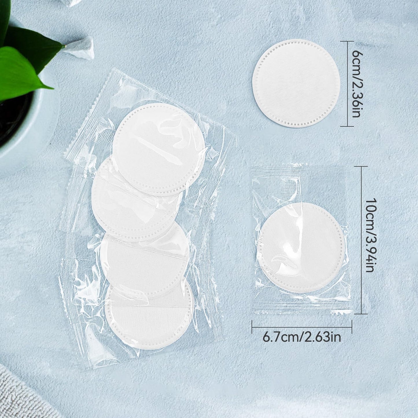 Kheoxusa 2000 Pcs Individually Wrapped Cotton Pads - Round Cotton Rounds for Face, Hotel Personal Care Kit - Individual Pack