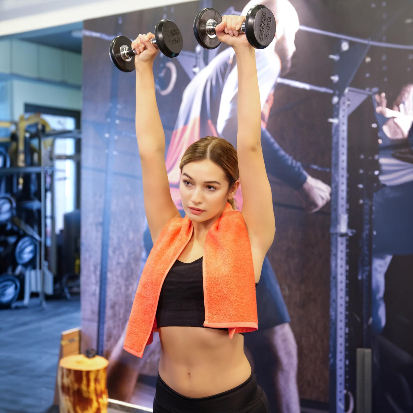 NUKURA 12’’x 40’’ Ultra Soft Bench Towel 1 Piece, High Absorbent 100% Turkish Cotton Towels, 450 GSM, Bulk Orders, Malibu Peach Color, Running, Sweat, Yoga, Burpee Towels