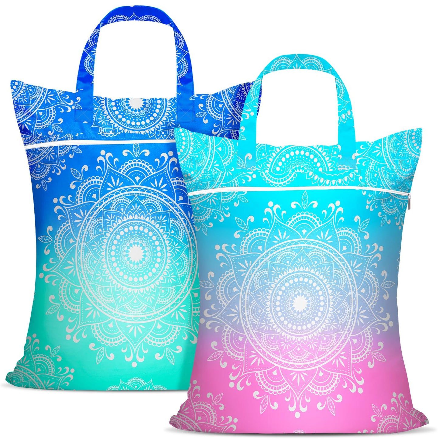 2 Pcs Large Travel Laundry Bags - Waterproof with Handle, Washable Dirty Clothes Bags for Travel, Wet/Dry, Gym, Swimming Pool & College Dorm