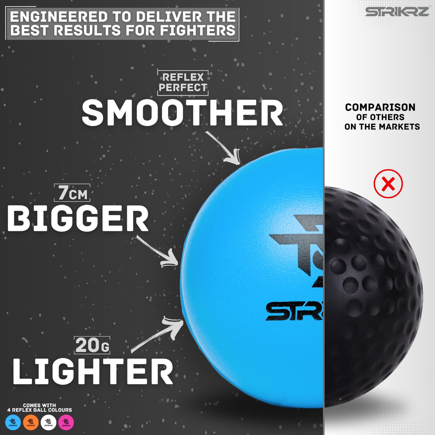 STRIKRZ Boxing Reflex Ball Boxing Training | Boxing Game | Punching Ball | Boxing Ball | Boxing Trainer | Boxing Speed Ball | Hand Eye Coordination Training | Punch Ball